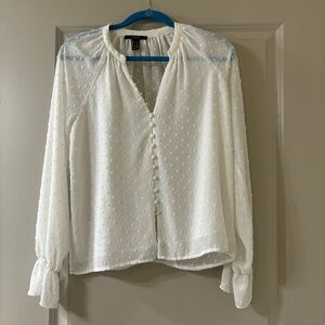White long sleeve button up blouse